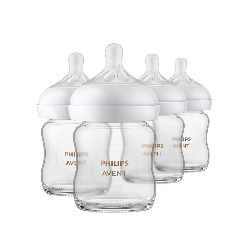 Philips Avent Natural Glass Baby Bottles, 4 Pack, 4oz