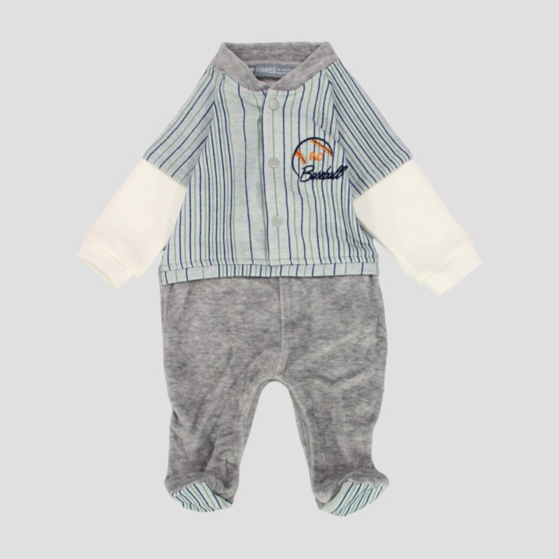 Baseball Long-Sleeved Baby Footie