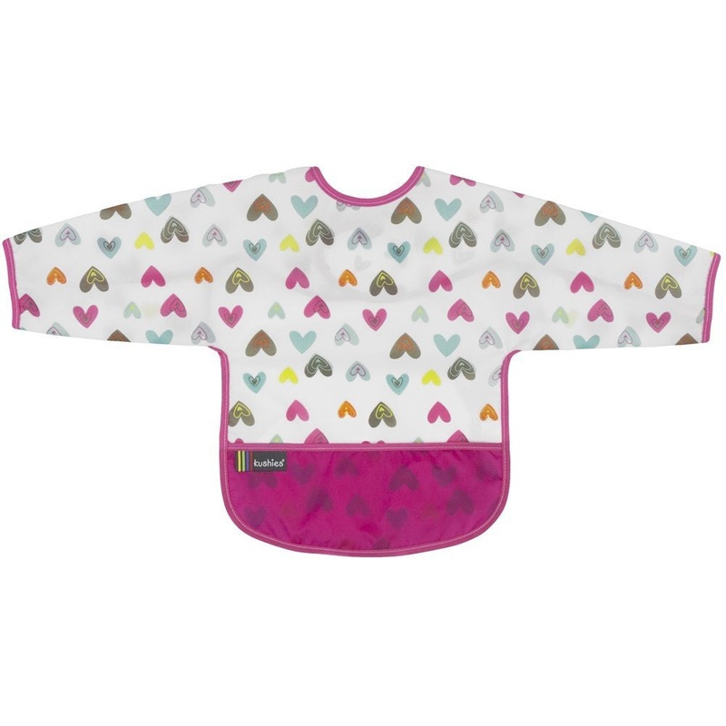 Kushies Cleanbib with Sleeves, 12 to 24 Months – Hearts