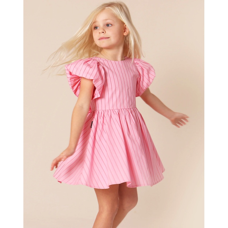 Puff Sleeve Bow Dress – Lolly Stripe