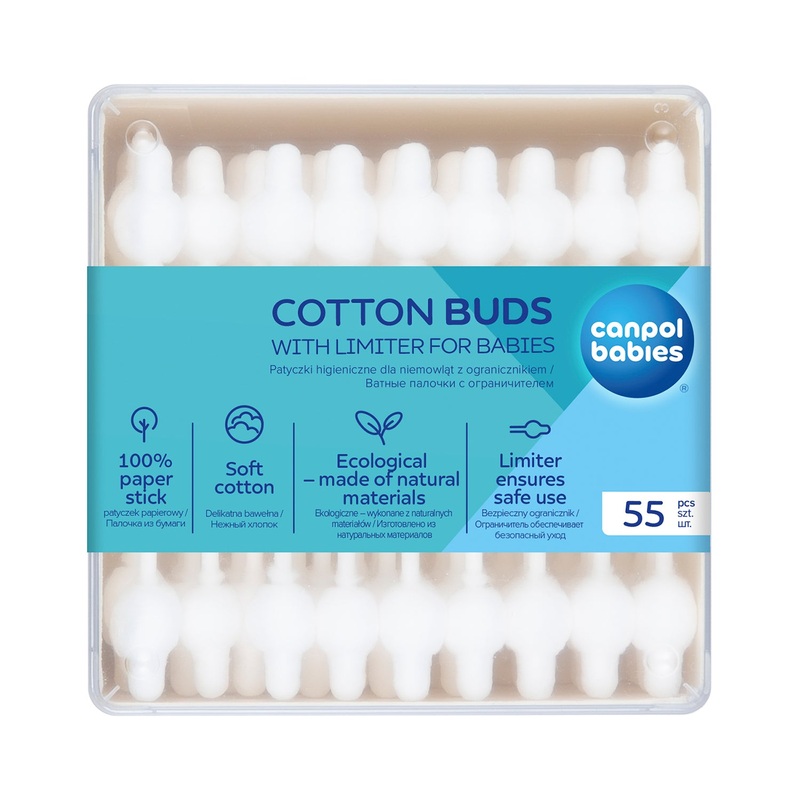 CANPOL BABIES Safe & Hygienic Cotton Paper Sticks for Babies  55 pcs