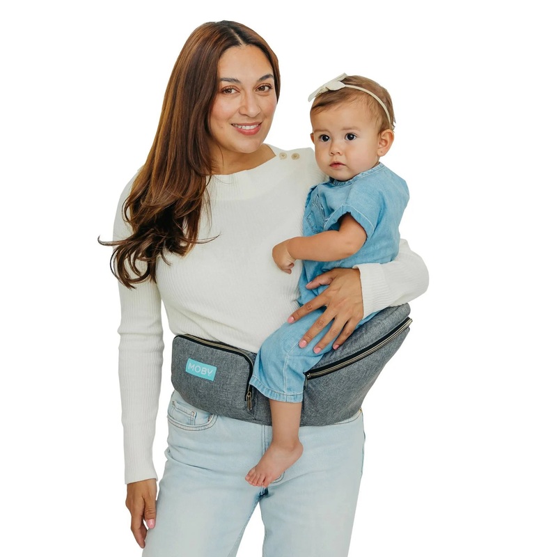 2-in-1 Baby Carrier + Hip Seat – Heather Gray