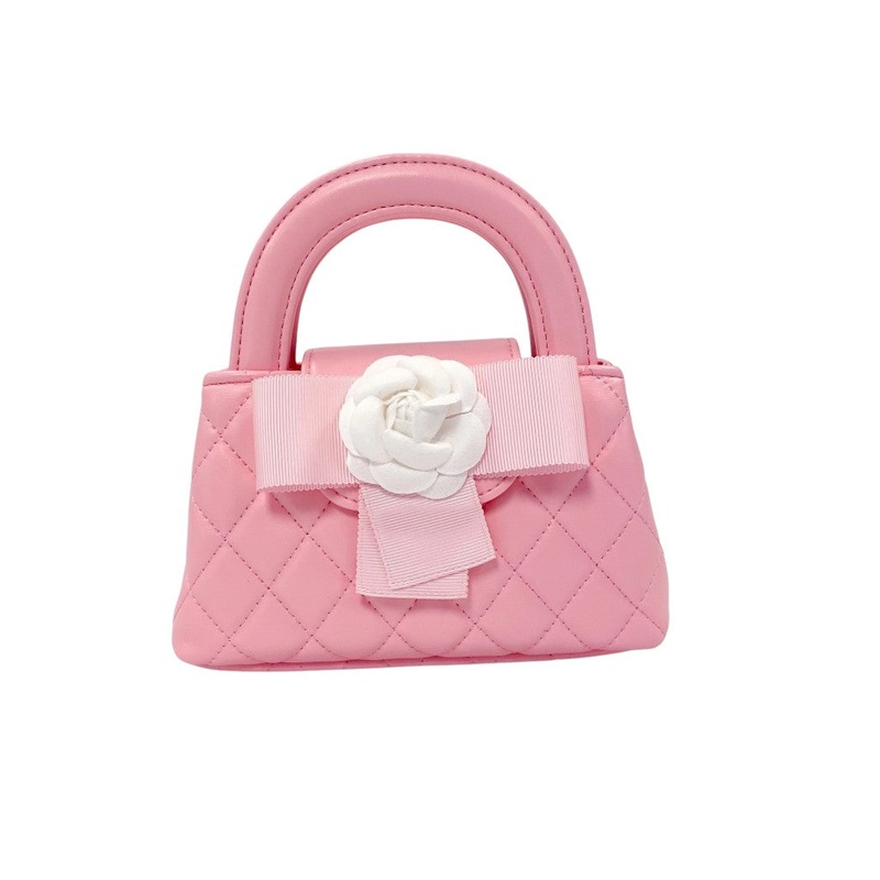 Floral Applique Quilted Bag – Pink