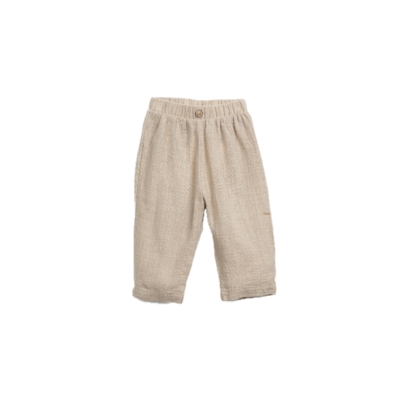 Play Up Organic Wide-Leg Trouser – Beige