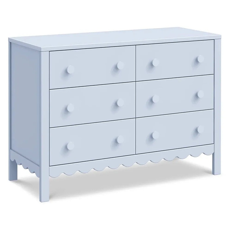 Sammy Scallop 6-Drawer Dresser – Powder Blue