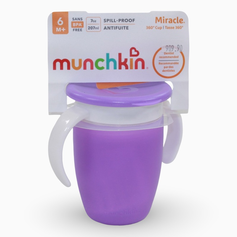 Munchkin Miracle 360 Trainer Cup with Lid 7 oz – Purple 6 months +