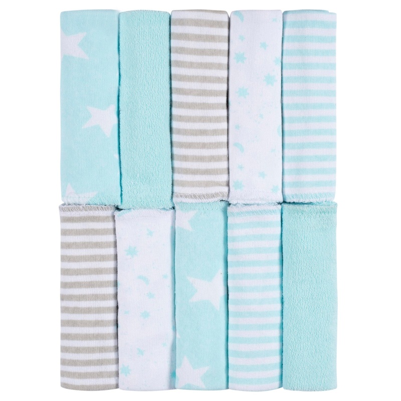 10-Pack Baby Neutral Little Animals Washcloths