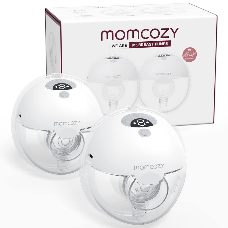 Momcozy All-in-one M5 Double Wearable Breast Pump, Quill Grey