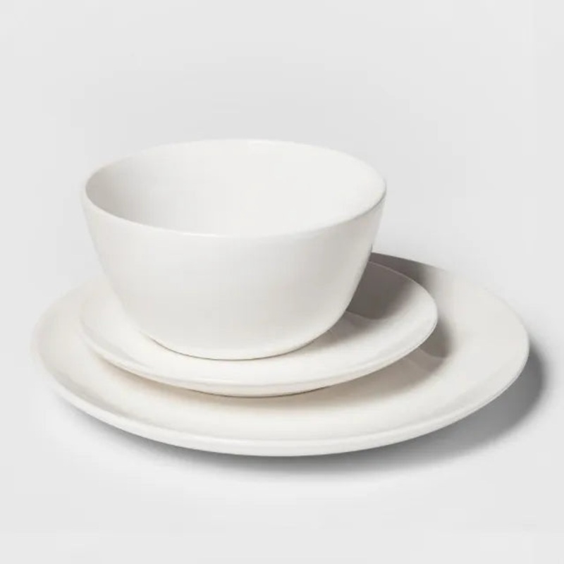 12pc Stoneware Avesta Dinnerware Set White