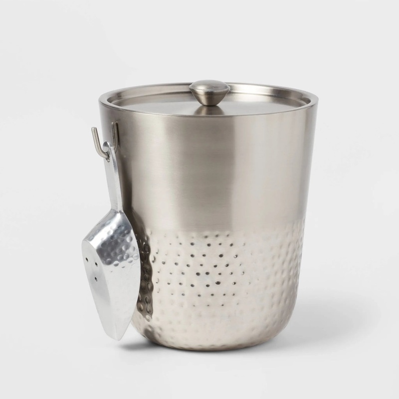 Hammered Metal Ice Bucket with Ice Scoop (See Description)