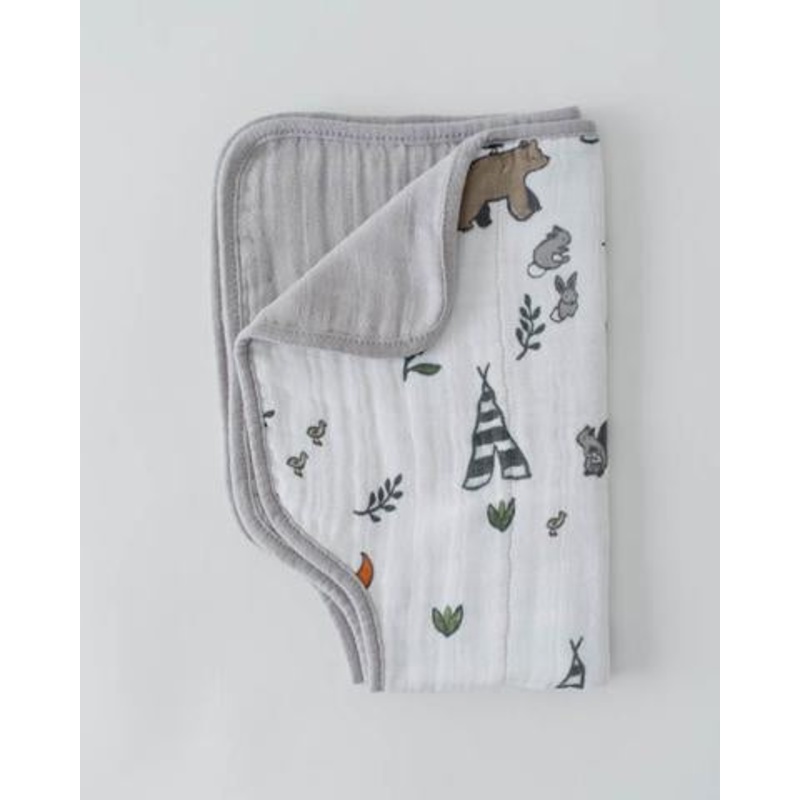 Little Unicorn Cotton Muslin Burp Cloth In Forest Friends