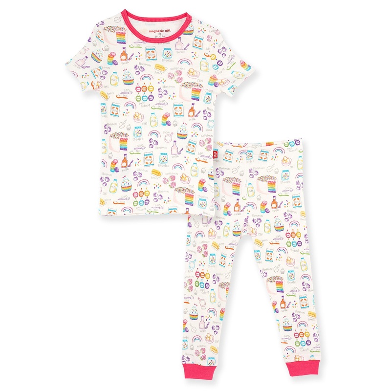 magnetic me rainbow sprinkles organic cotton magnetic toddler pajama set