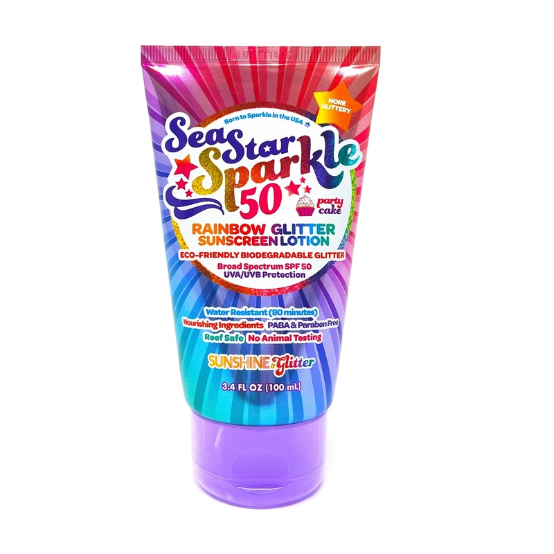 Sea Star Sparkle Rainbow Glitter Sunscreen Lotion – SPF 50