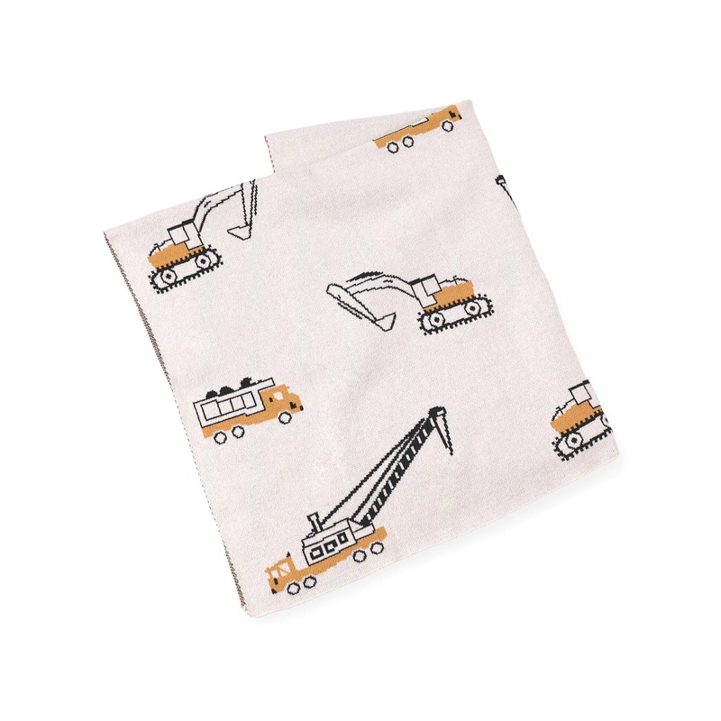Viverano Organics Construction Trucks Jacquard Blanket