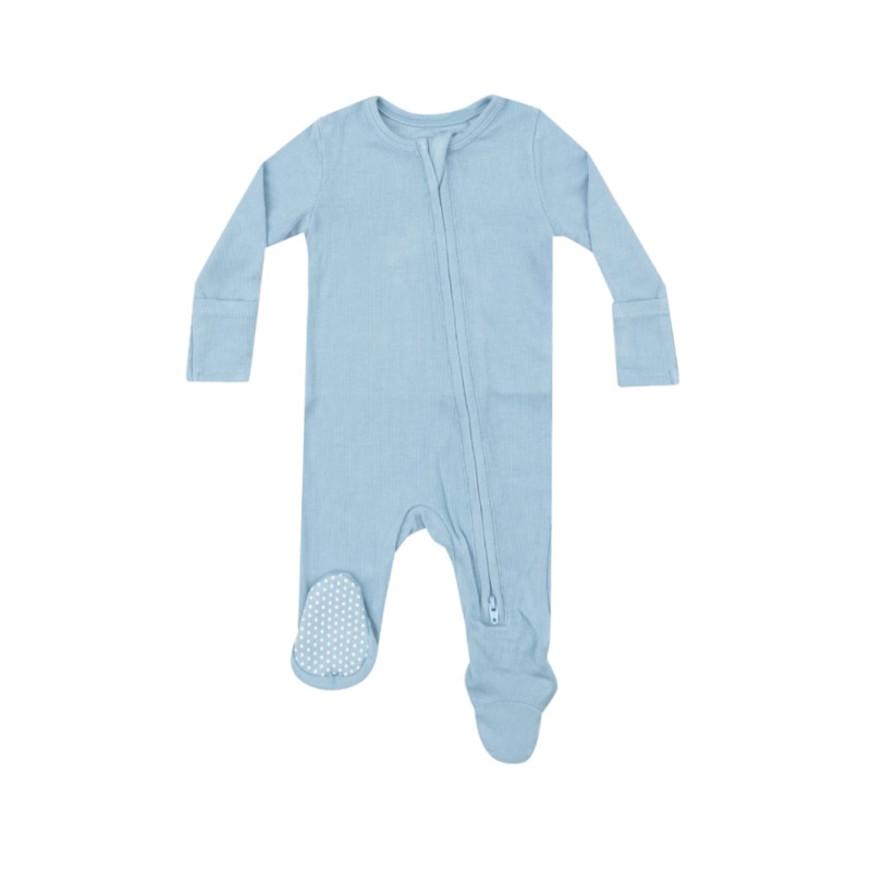 2 Way Zipper Footie – Dream Blue Solid