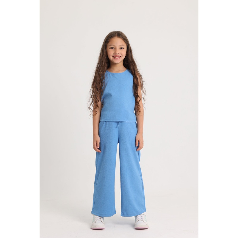 Girls Outfit Set  Babyblue Sleeveless