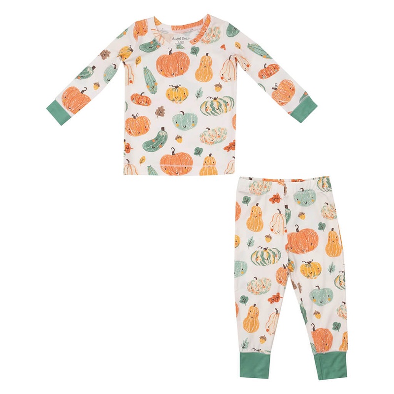 Long-Sleeve Pajama Set Crayon Pumpkins