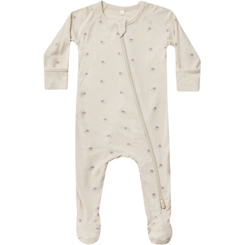 Quincy Mae Bamboo Zip Footie | Sweet Pea