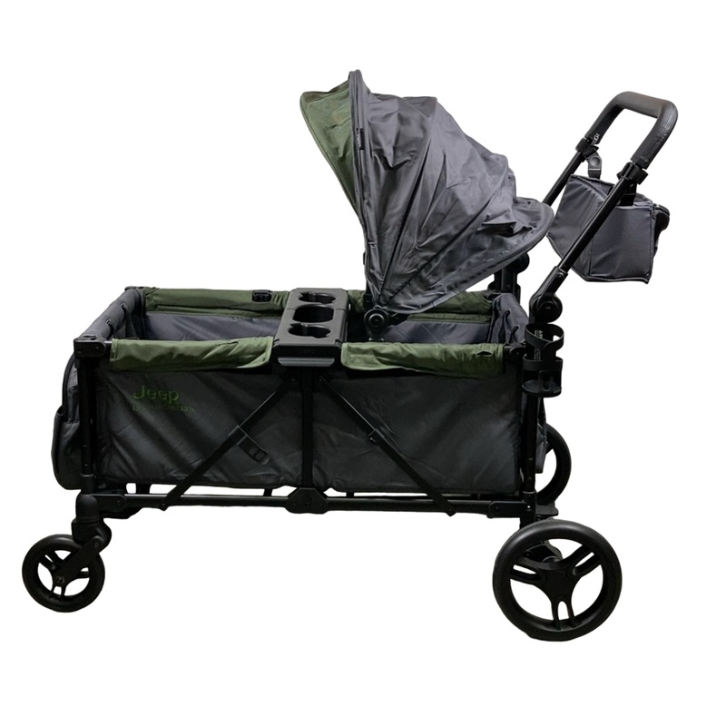 Delta Children Jeep Sport All-Terrain Stroller Wagon, Grey with Olive Green