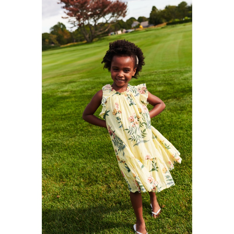 Girl’s Harper Dress – Pale Yellow Poppy