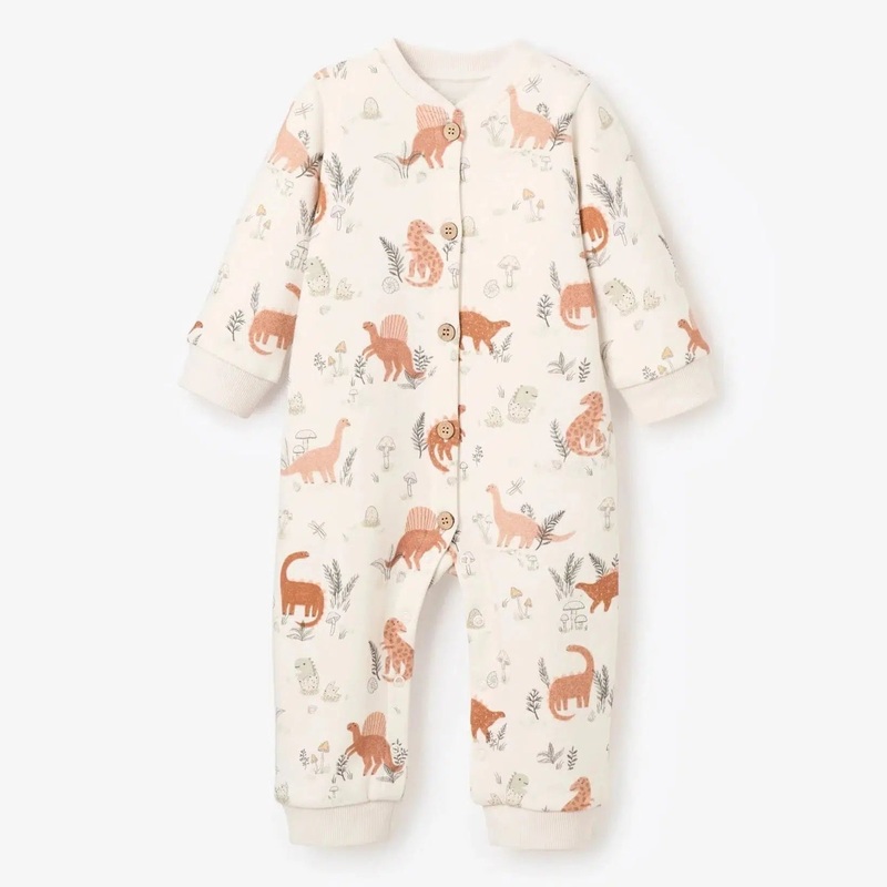 Elegant Baby – Organic Fleece Jumpsuit – Dinosaur Family