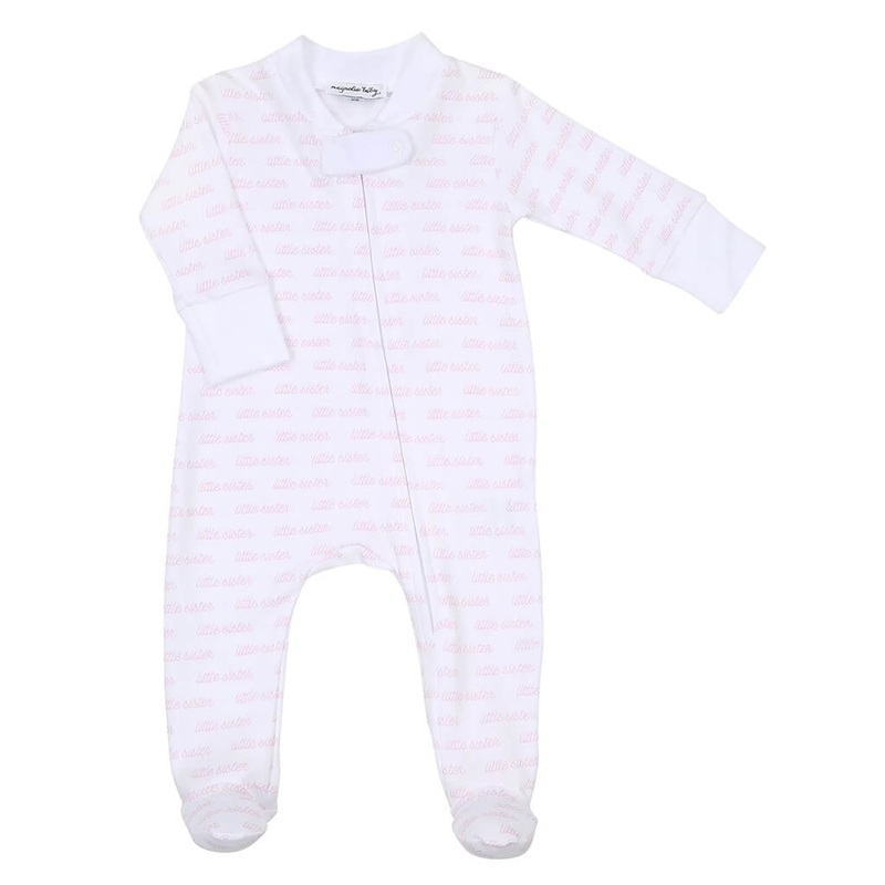 Little Sister Print Zip Footie