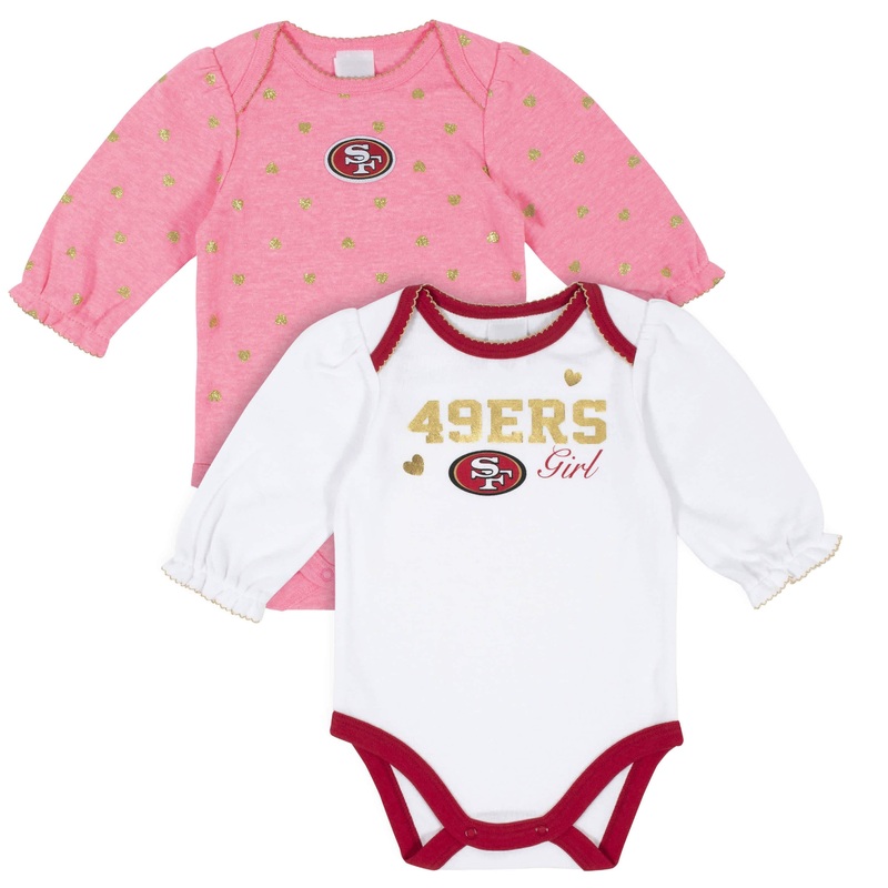San Francisco 49ers Baby Girls Long Sleeve Bodysuits