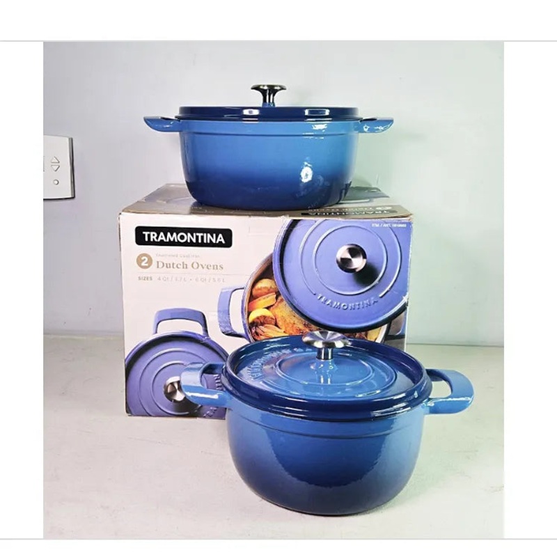 4-quart & 6-quart Enameled Cast Iron Round Dutch Oven 2-Pack