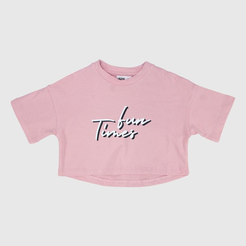 “Fun Times” Short-Sleeved Cropped T-Shirt