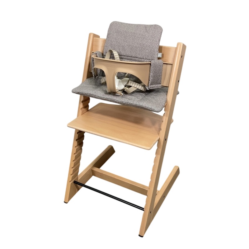 Stokke Tripp Trapp High Chair With Baby Set And Cushion, Dots Grey, Natural