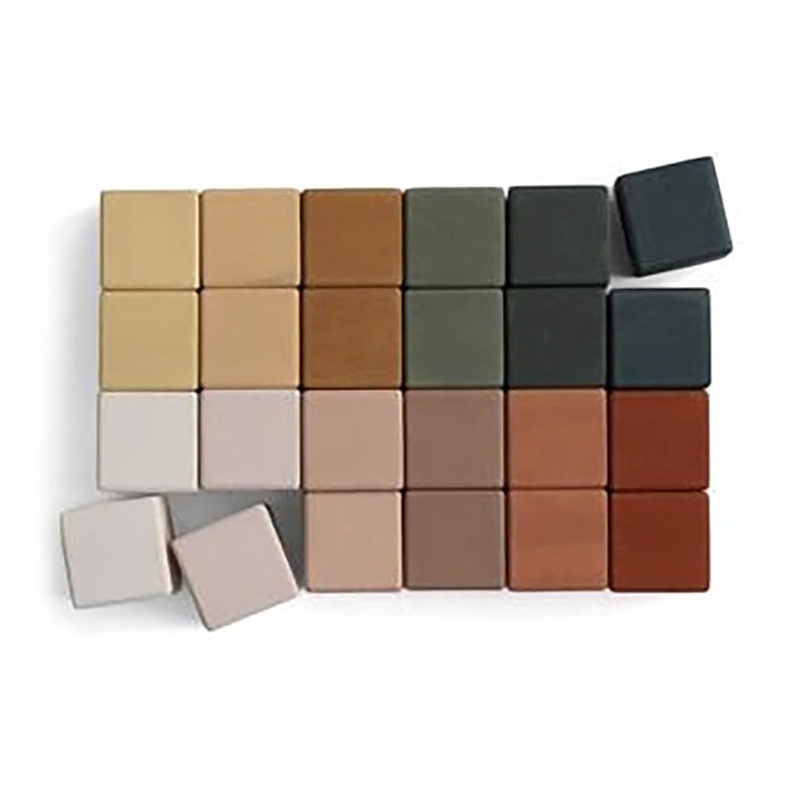 Wooden Cubes 24 Pieces Set Green