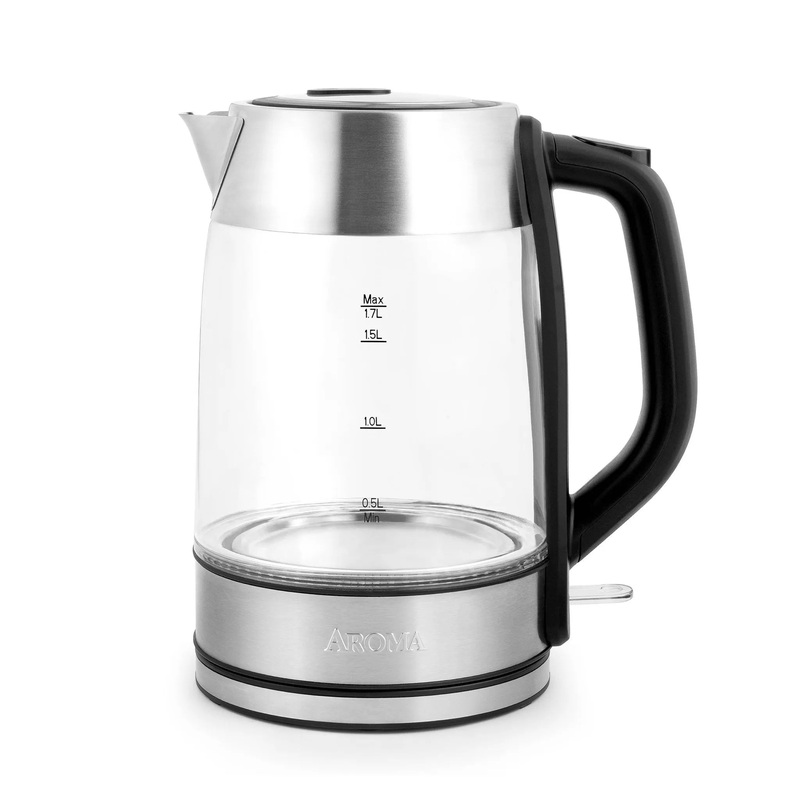 1.7L Glass Electric Kettle With Stainless Steel Lid