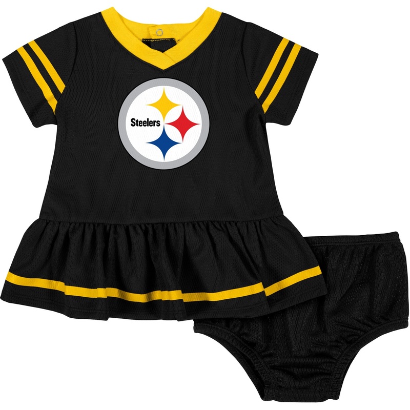 Baby Girls Pittsburgh Steelers Cheerleader Dress and Diaper Cover Set