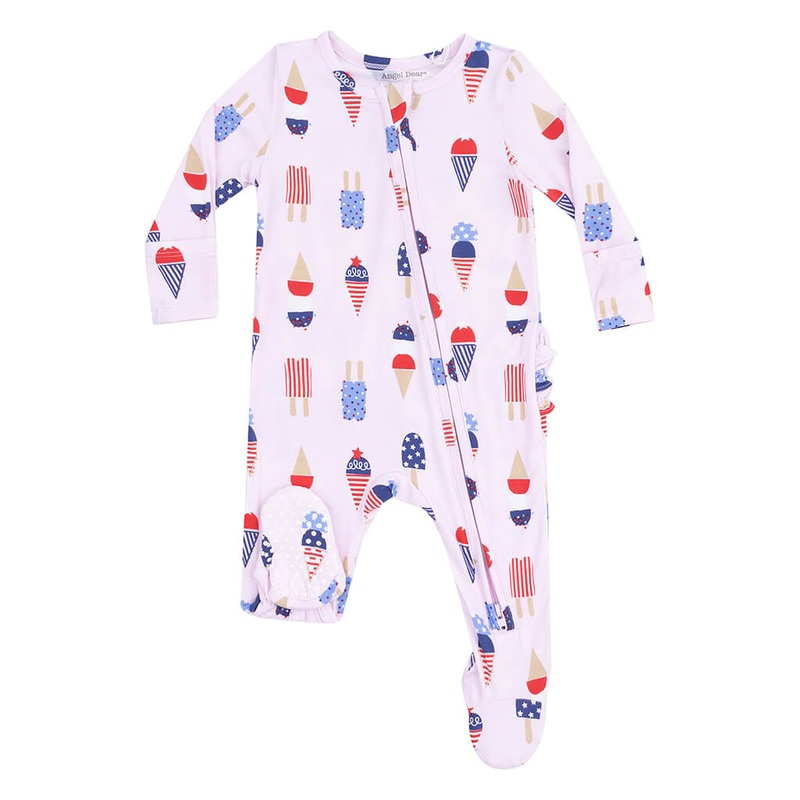 ADR 2 Way Zipper Ruffle Back Footie American Ice Cream