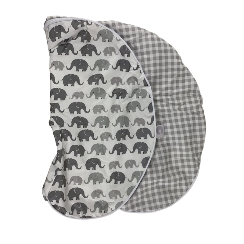 Boppy Premium Nursing and Infant Support Pillow Slipcover, Grey Elephants Plaid