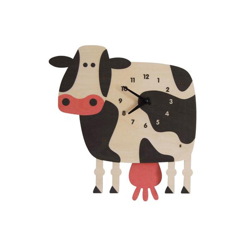 Popclox Cow Pendulum Clock – Wood