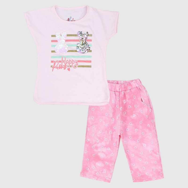 “Happy Rabbit” Short-Sleeved Pajama