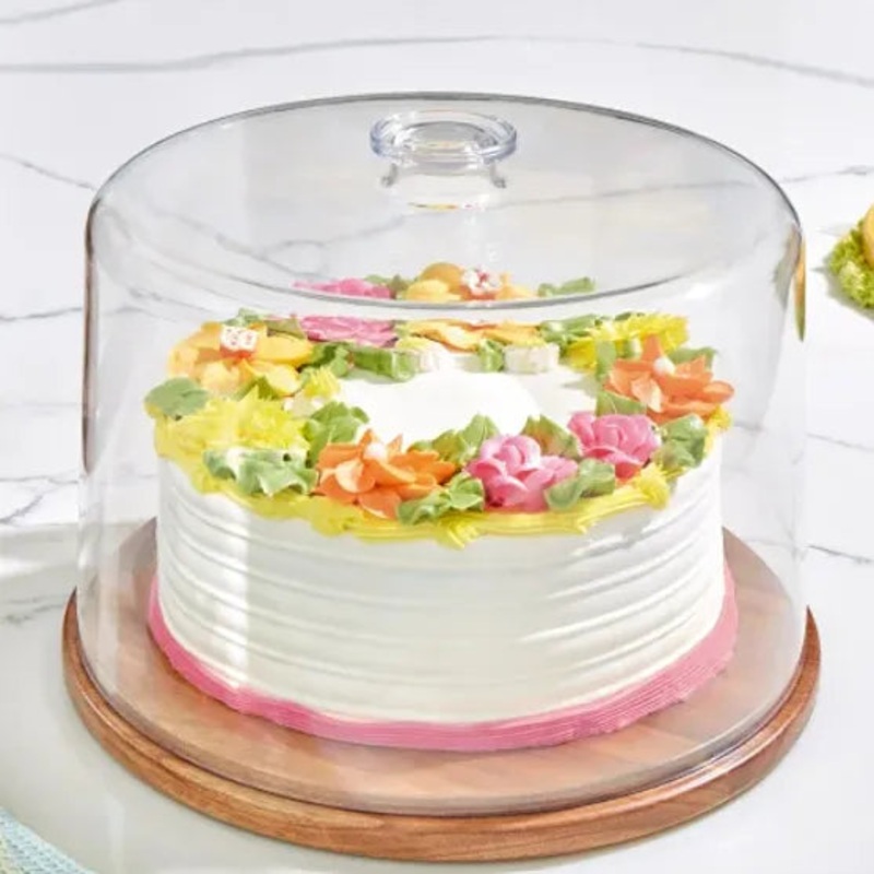 Wood Cake Plate with Dome Lid