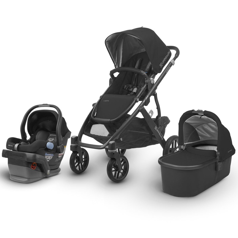 UPPAbaby 2018 / 2019 Vista + Mesa Travel System – Jake (Black/Carbon/Black Leather)