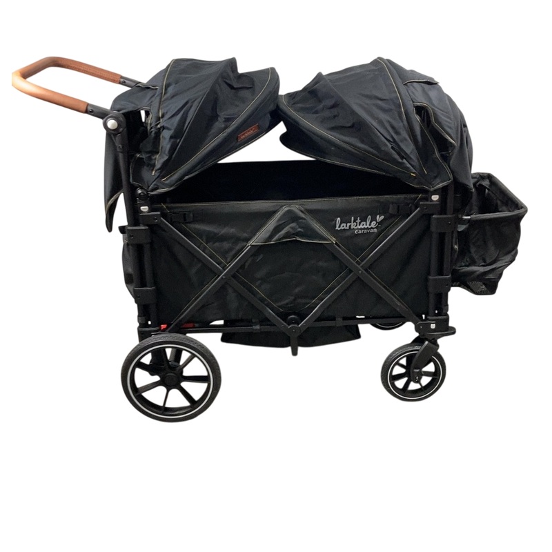 Larktale Caravan Stroller Wagon with Canopy Set, Black, 2023, Byron Black, Byron Black