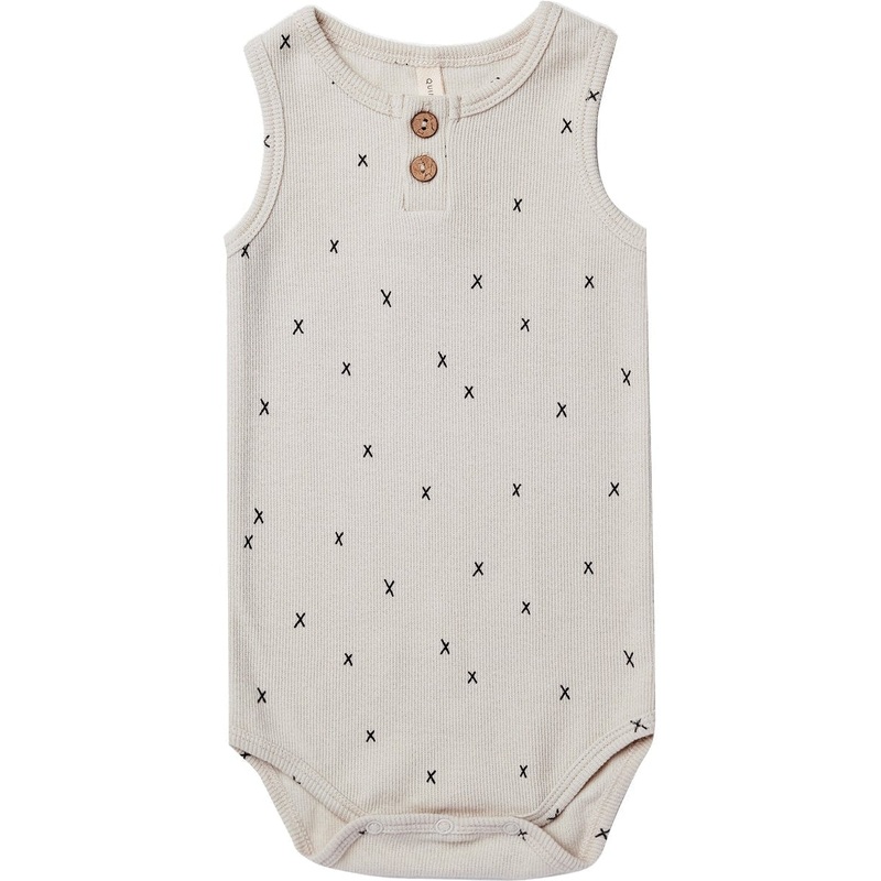 Quincy Mae Sleeveless Henley Bodysuit | Criss Cross