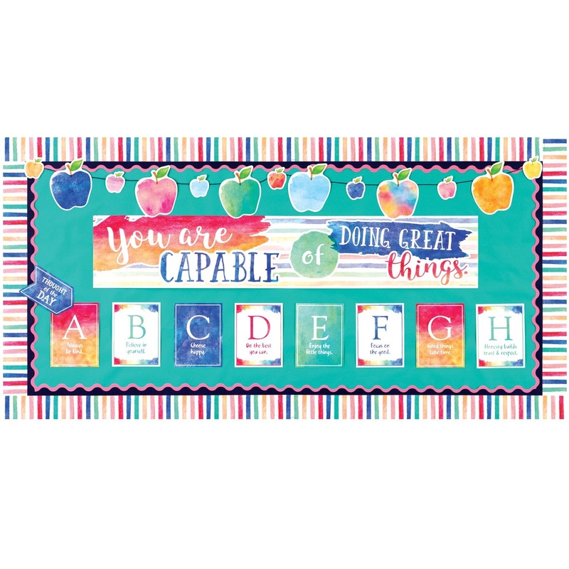 Watercolor Inspiration Bulletin Board Kit