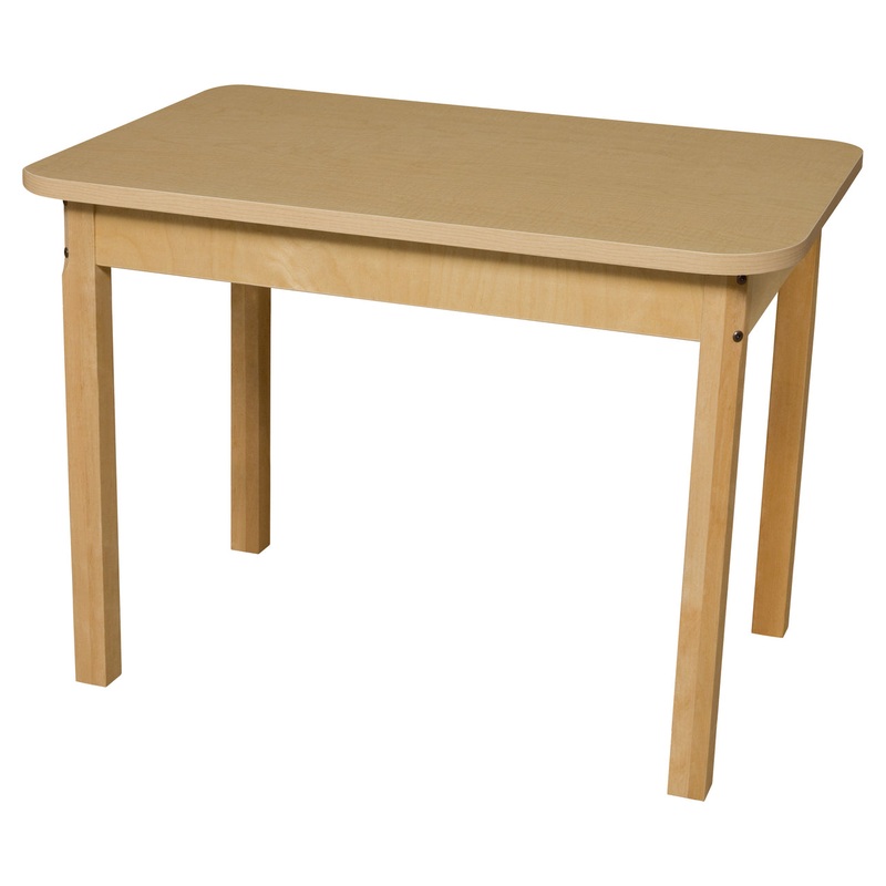 24″ x 36″ Rectangle High Pressure Laminate Table with Hardwood Legs- 26″