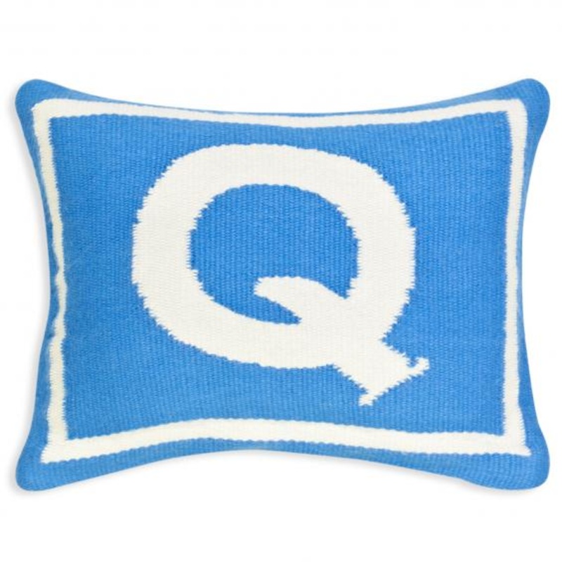 Jonathan Adler Junior Letter Q Pillow in Blue