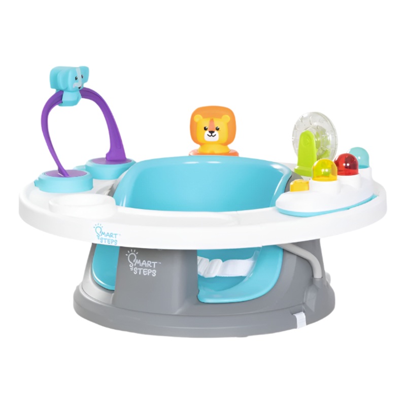 Baby Trend Smart Steps Explore N Play 5-in-1 Activity to Booster Seat, Blue Safari Fun