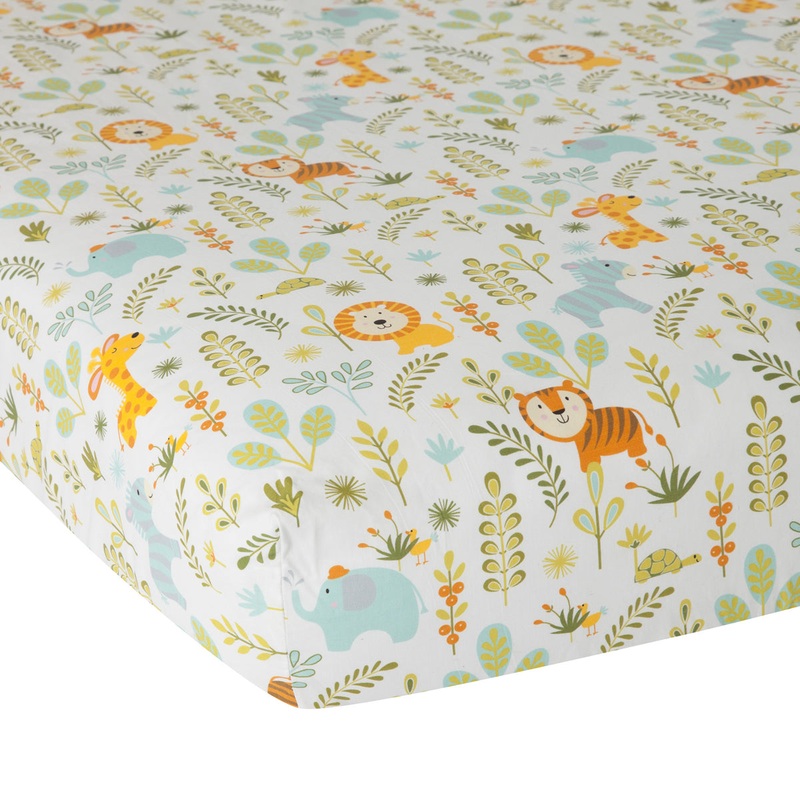 Lambs & Ivy Dena Happi Jungle Fitted Crib Sheet