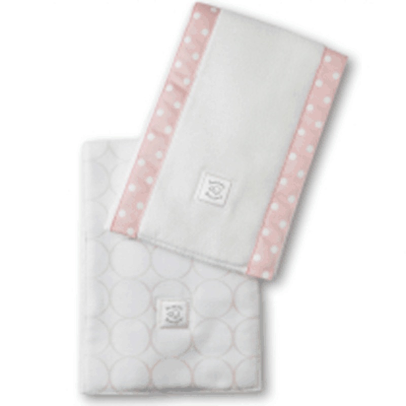 Swaddle Design Baby Burpie Set in Pink Mod Circles