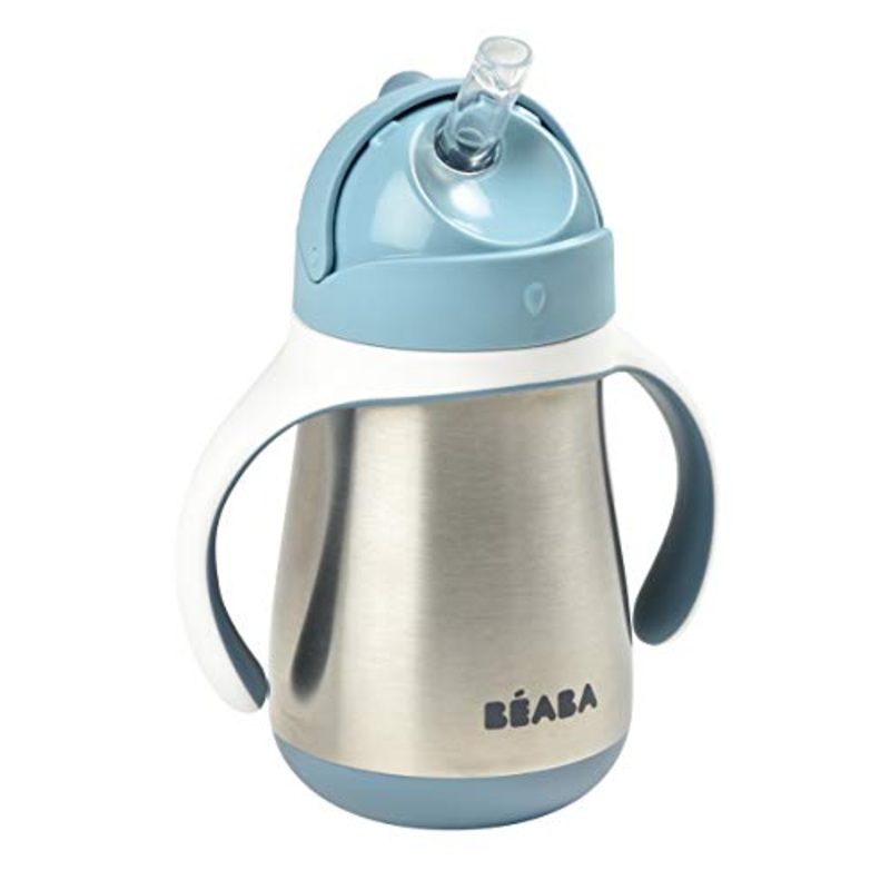 Beaba Stainless Steel Straw Sippy Cup, Sage