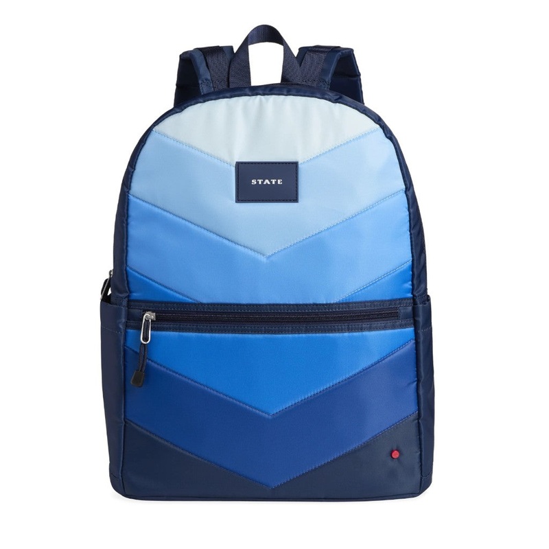 STE Kane Double Pocket Large Backpack – Blue Chevron Puffer