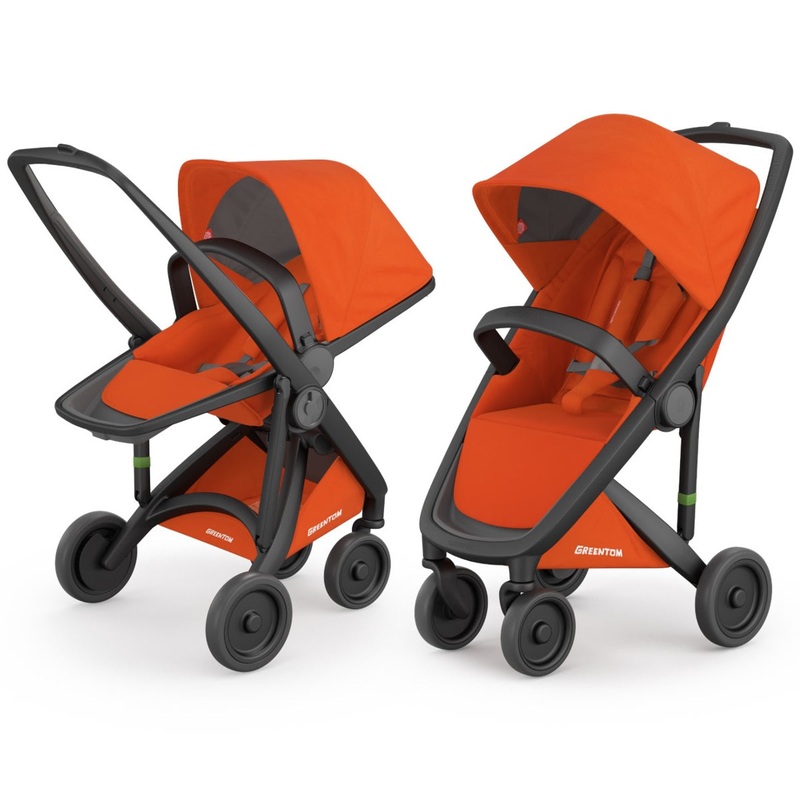 Greentom 2 in 1 Stroller – Black/Orange
